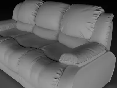 Three seater sofa Low-poly 3D model