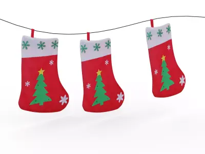 Santa red Sock 3D model