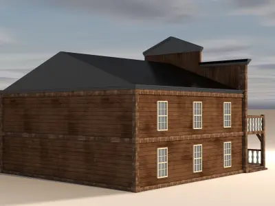 Western Bar Low-poly 3D model