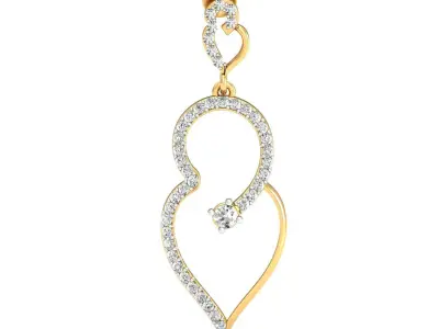 Women Earring 3DM STL OBJ FBX Render Details 3D print model 6