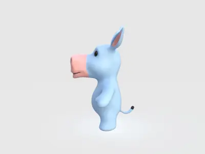 Little animal baby - Donkey cute - Animated Low-poly 3D model