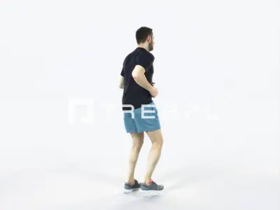 Portrait 07G Running Jogging Football Sports Man Low-poly 3D model