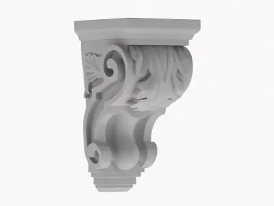 Scroll Corbel 02 3D model