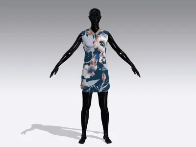 Woman Cloth Dress Low-poly 3D model