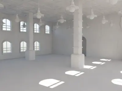 Mosque Interior - No Material Low-poly 3D model
