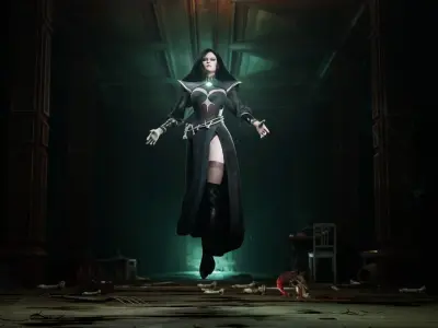 Game Ready 3D Character - Dark Sorcerer Low-poly 3D model