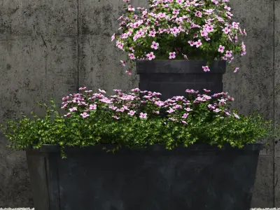 Restoration Hardware paneled sheet metal planters 3D model