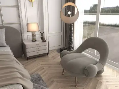 Classic style Bedroom Scene 3D model