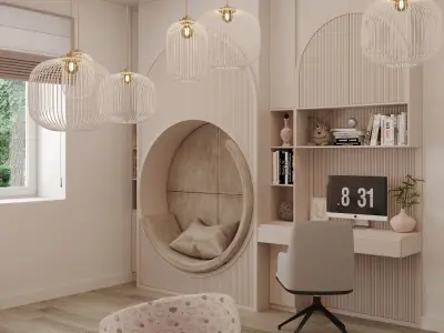 Childrens room for a girl 3D model