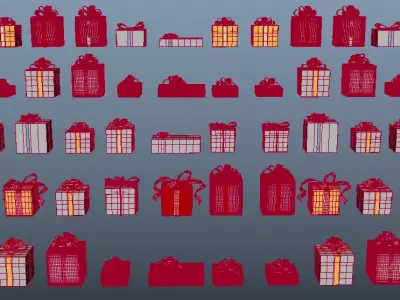  Christmas Gift Box Mega Pack  Holiday Present Boxes  Low-poly 3D model