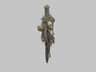 Gothic Bones SKull Cross Low-poly 3D model