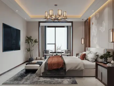  Chinese Bedroom interior 118 3D model