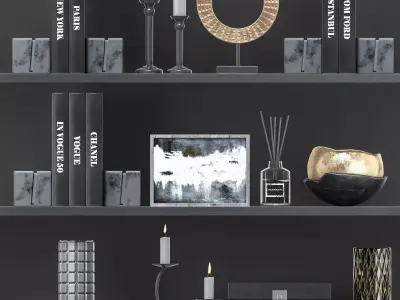 decorative set 9 shelf 3D model