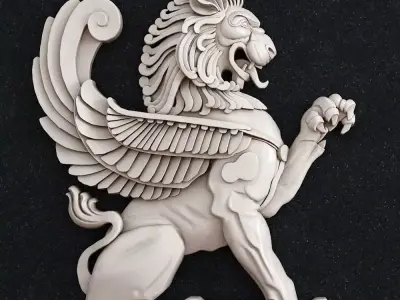 Lion Wall Architecture 3D print model