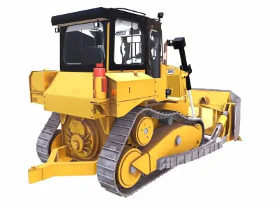 Bulldozer Generic v3 Low-poly 3D model