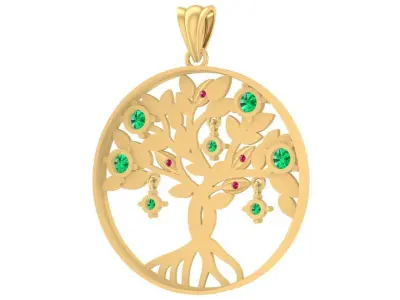 luxury diamond tree of life pendant 3080 3D print model
