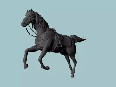 horse running Low-poly 3D model