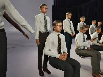 Modular Character - Asian Business Man - MY2 Low-poly 3D model