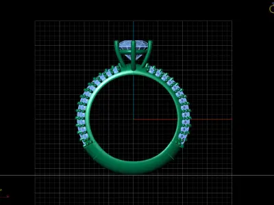 STL 3DM Print Ready Women Diamond Ring Lightweight Printable  3D print model 24