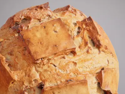 Wheat bread with nuts Game ready model 7K triangles 4K PBR Low-poly 3D model