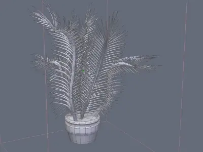 Plant living room - interior design Low-poly 3D model