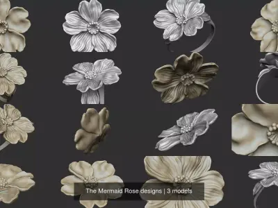 The Mermaid Rose designs 3D Model Pack