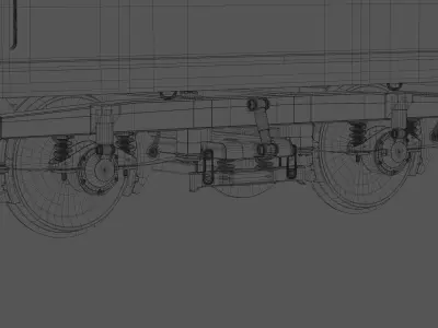 Passenger train car 3D model