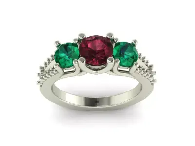3 Stone Engagement Ring 3D print model