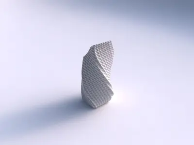 Vase twisted bent quadratic with bent extruded pattern 3D print model