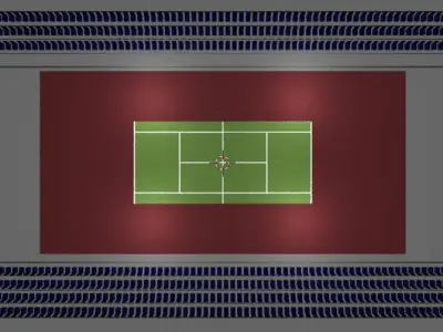 Tennis Court Low-poly 3D model