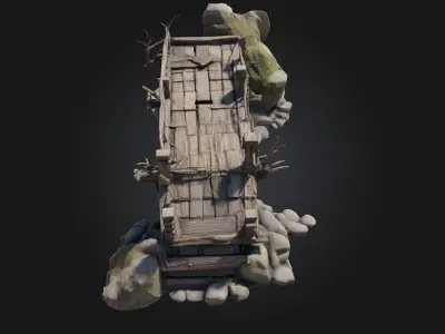  Rustic Passageway  Stylized Environmental Prop 3D model