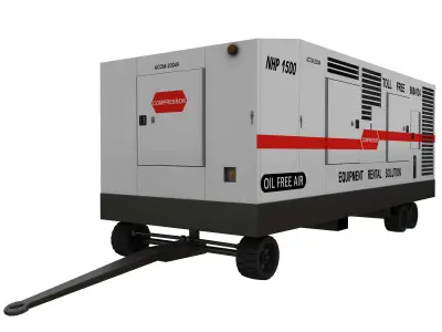 Compressor diesel generator on wheels 3D model