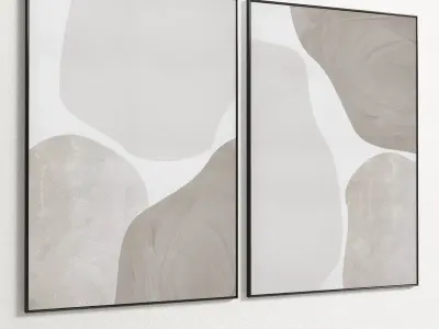 Plaster Two Photo Frame 148 Low-poly 3D model