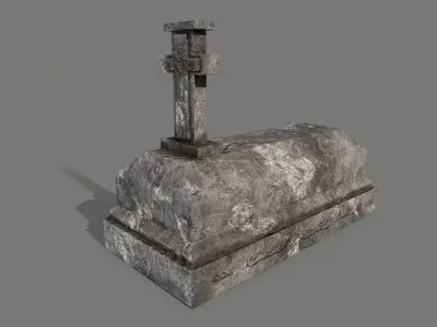 Tombstone set Low-poly 3D model