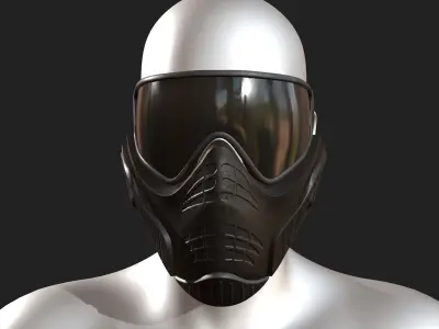 Mask protection scifi military futuristic technology  Low-poly 3D model