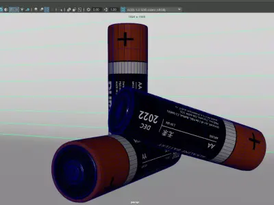 AA Battery 3D Model PBRTextured  LowPoly  Game Ready Low-poly 3D model