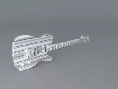 Round metal pipe guitar Free 3D model