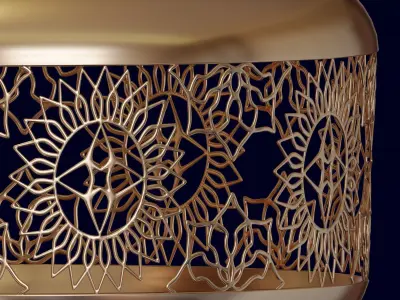 Moroccan ornate candle holder 3D model