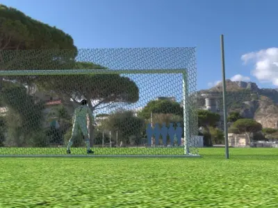 Soccer net animated Low-poly 3D model