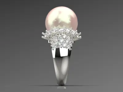luxury pearl jewelry ring pr0068 3D print model
