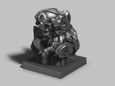 Modern Abstract robotic sculpture 3d print model 150 3D print model