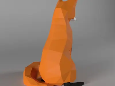 fox low poly style Low-poly 3D model