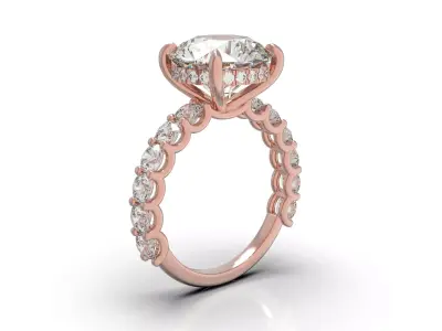 Engagement Ring U shape  3D print model