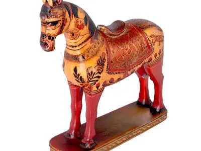 Polychrome Indian Horse Figure 3D model