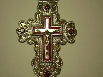 Cross with ornaments 3D print model