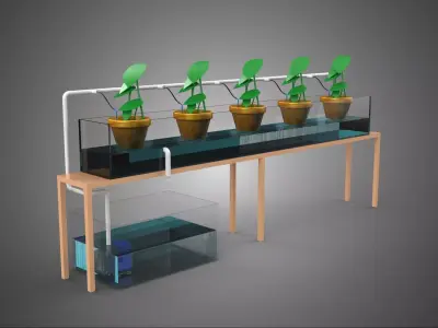 HYDROPONIC GROWTH PLANT FARMING DRIP IRRIGATION SYSTEM GARDENING 3D model