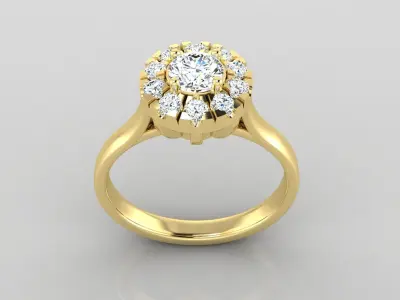Ring M54 The luxury female ring with gems wedding 3D print model