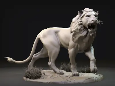 Lion Zbrush Sculpt 3D model