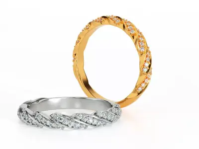 Elegant twisted ring 3D print model