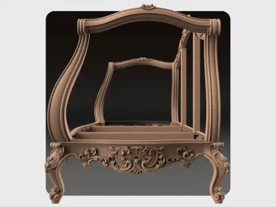  Carved Canape ornament for cnc 03 3D model